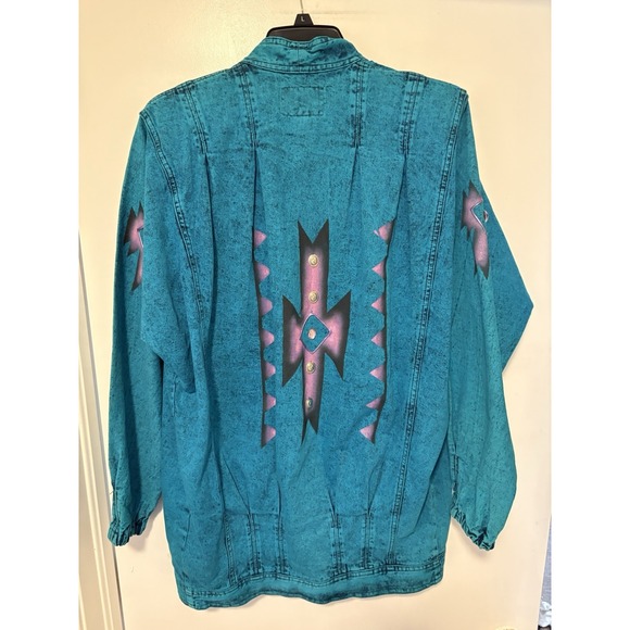 Vintage Sundance Blue Denim Southwestern Jacket Size S - Picture 3 of 3